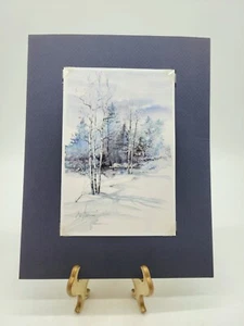 Impresión de pintura en acuarela de invierno de W. Turner **FIRMADA** enmarañada - Imagen 1 de 6