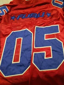 FUBU Sports Collection Football Jersey 05 Sz XXL Red Blue White Preowned - Picture 1 of 5