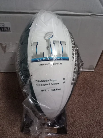 Philadelphia Eagles Superbowl 52 Collectible Football And Stand- Brand New Cover
