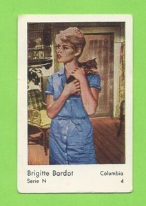 1962 Dutch Gum Card Serie N #4 Brigitte Bardot