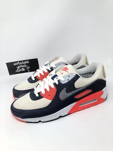 Nike Air Max 90 Denham uomo taglia 10 donna 11,5 NUOVE DS rosso bianco CU1646-400 - Foto 1 di 12