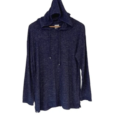 Weekends by Chico's Women's Pullover Hoodie Long Sleeve Stretch Navy Blue Size 1 - Image 1 of 4