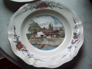 SARREGUEMINES France OBERNAI pattern Soup Salad Bowl Signed Loux 9-7/8" - Picture 1 of 2