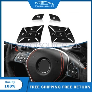 Borde de botón de volante negro para Mercedes Benz E300 E350 E400 2012-2017 - Imagen 1 de 13