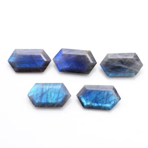 49.40 CT Natural Blue Fire Labradorite Hexagon Cut,Loose Faceted Gemstone,5 PCS. - Picture 1 of 6