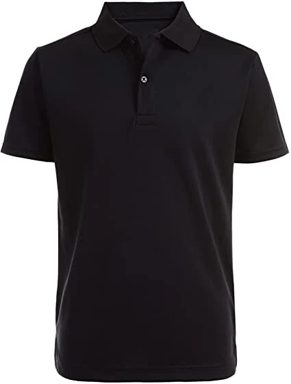 IZOD BLACK Boys' School Uniform Short Sleeve Polo Shirt, US 10-12 Husky - Image 1 of 1