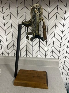 Rogar Estate Dark Wood Stand & Iron + Bronze Wine Bottle Opener - Picture 1 of 8