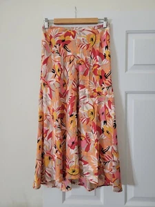 Yohji Yamamoto Floral Print Midi Skirt, Orange 2 - Picture 1 of 8