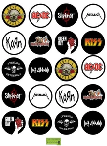 Rock Bands Cupcake Toppers x20, Pre-Cut. Premium Edible Icing - Picture 1 of 7