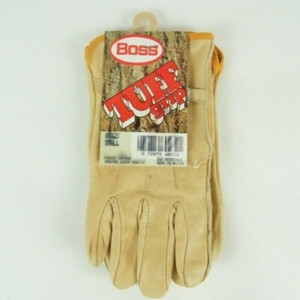 Vintage Boss Tuff Grip Leather Grain Cowhide Work Gloves 6023S Size Small NOS