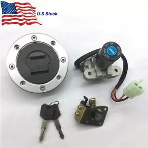 Ignition Switch Fuel Gas Cap Seat Lock Set Fit For Suzuki RF400R/600R/900R VX800 - Foto 1 di 8