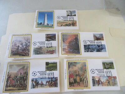 Sello combinado Five 2025 American Revolution Battlefields Fdcs Sc#5977a-o Colorano Foto 1 de 2
