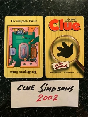 Clue Simpsons THE SIMPSON HOUSE LOCATION CARD Game Replacement Piece 2002 - Image 1 of 3