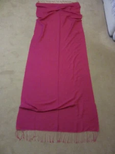 Quality Ladies Shawl 209cm x 71cm Fuchsia Pink - Picture 1 of 3