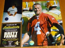 GREEN BAY PACKERS BRETT FAVRE 4 SIGNED LIMITED ED PRACTICE JERSEY 8x10 PHOTO COA