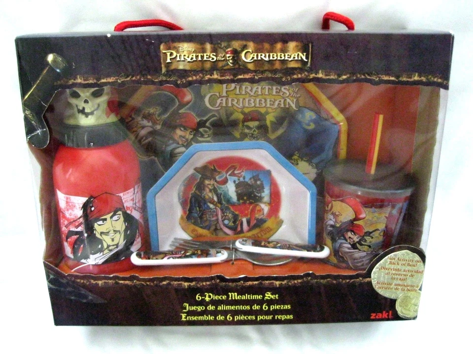 Plato de comida Piratas del Caribe, tazón, folk&spoon, taza y botella deportiva Foto 1 de 1