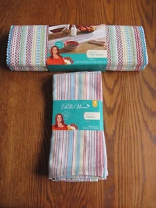 Pionierin Frau Gewebt Tischläufer 14" x 90" & 4er Set Servietten Grobe Streifen - Bild 1 von 8