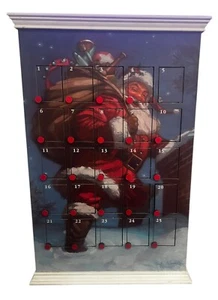Hallmark Christmas Advent Wooden 25 Door Calendar Santa By Geoff Greenleaf 23” - Picture 1 of 6