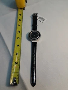  Cookie Lee Womans Black and White Caviar Watch - Picture 1 of 3