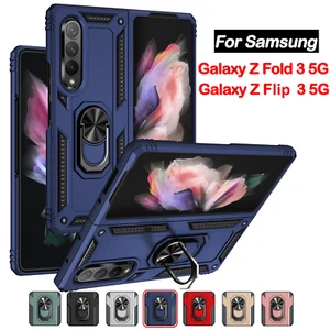 For Samsung Galaxy Z Flip3/Z Fold3 5G Magnetic Armor Stand Ring Back Case Cover - Picture 1 of 17
