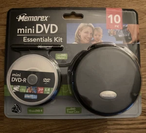 Memorex Mini DVD-R Essentials Kit 30 min 1.4GB with Travel Case &Marker 10 pack - Picture 1 of 2