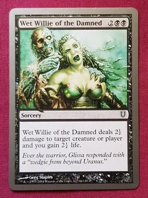 Magic The Gathering UNHINGED WET WILLIE OF THE DAMNED black card MTG - Image 1 of 2