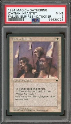 1994 Magic the Gathering MTG Fallen Empires Icatian Infantry D Tucker PSA 9 Mint - Image 1 of 2