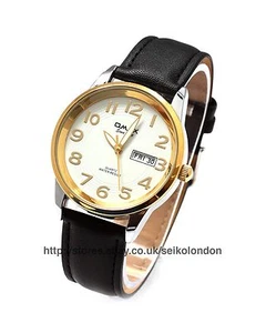 Omax Gents Classic Easy Read White Dial Watch, Day/Date, Seiko (Japan) Movt. - Picture 1 of 11