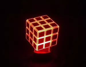 Lampara Led rgb Cubo Rubik efecto 3D multicolor decoracion regalo - Bild 1 von 5