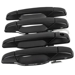 Set of 4 Door Handle Black Front & Rear For Chevy GMC Tahoe Yukon Sierra 07-14 - Picture 1 of 6