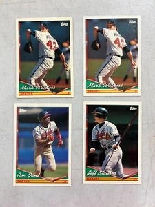 Lote de 4 tarjetas de béisbol vintage 1994 Topps de los Atlanta Braves MLB - Imagen 1 de 2