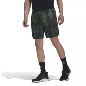Men's M 7" Adidas Workout Spray Shorts Green Oxide black HL8765 lightweight - Picture 1 of 5
