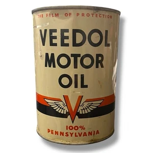 VOLL Veedol "Flying A" Motoröl Dose Metall Quart Vintage Original Tide Water - Bild 1 von 5