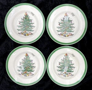 Set of 4 - Spode Porcelain Christmas Tree Bread and Butter Plates, 2006 (China) - Picture 1 of 15