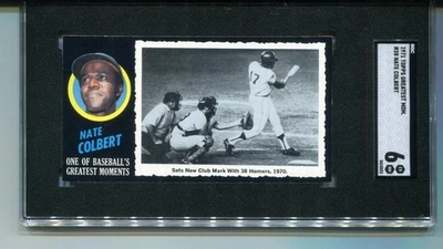 1971 Topps Greatest Moments Nate Colbert San Diego Padres #28 SGC 6 - Image 1 of 2