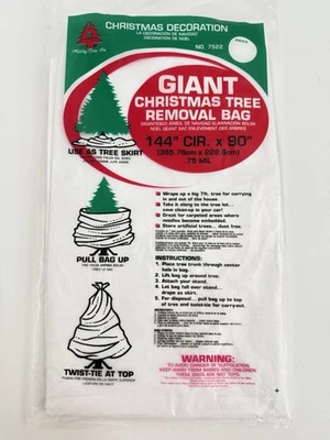 NEW Holiday Trims Giant Christmas Tree Skirt Removal Bag 144" Cir x 90" Tall - Image 1 of 2