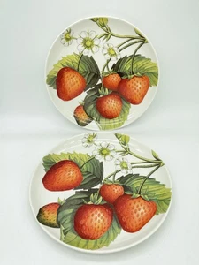 2 Piatti Insalata Fragola Frutta Portmeirion Eden Larghezza 9" Ottime Condizioni LEGGI - Foto 1 di 9