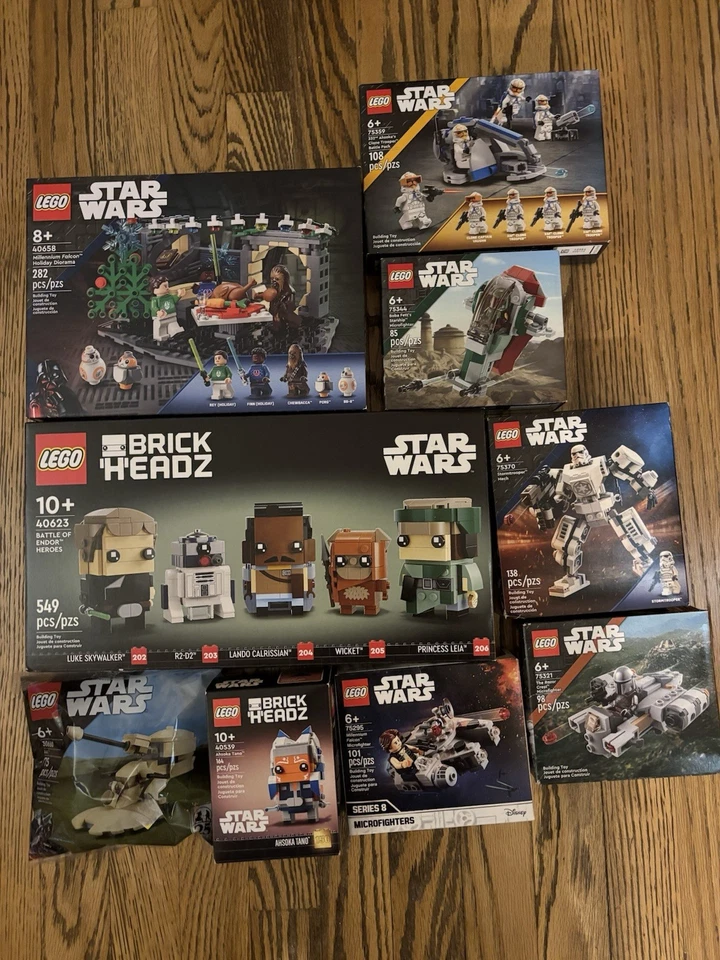 Lego Star Wars Lote Navidad - Microfighter, Brickheadz, Más, 40658, 75370, 75359 Foto 1 de 1