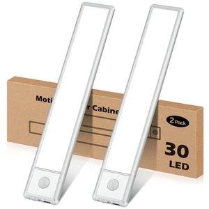 30-LED Motion Sensor Under Cabinet Lights, Magnetic Rechargeable Under Counte... - Picture 1 of 9