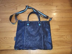 Gabs Handbag Leather Textured Pebbled Pattern Convertible Crossbody Blue Shimmer - Picture 1 of 6