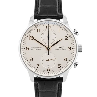 2024 PAPERS IWC Portugieser Chronograph Silver 41mm IW371604 Steel Watch BOX - Image 1 of 4