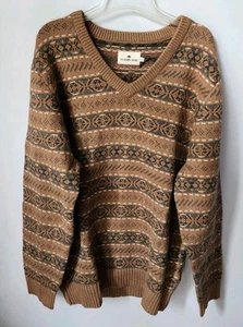 Neu mit Etikett The Normal Brand Fair Isle V-Ausschnitt Pullover Teak Multi Neu XL - Bild 1 von 13