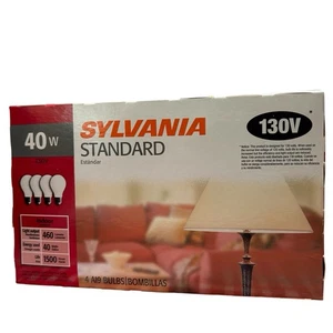 NOS Sylvania 40w 130v Standard Light Bulbs A19 Brand New 4 Pack Made In USA - Picture 1 of 3