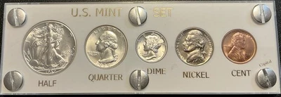 1939 Silver US Mint Year Set Gem BU Coins White Capital Holder Display Box - Image 1 of 4
