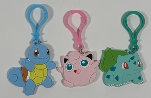 Pokemon Silikon Schlüsselanhänger Tasche Clips Doppelseitig Squirtle Jigglypuff Bulbasaur - Bild 1 von 2