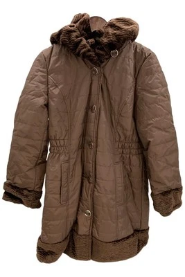Dennis Basso Women's Quilted Parka with Faux Fur Trim Hood DrkChoco - Image 1 of 2