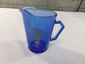 1930s Shirley Temple Cobalt Blue Glass Mini Pitcher Creamer 4.5 inches  - Picture 1 of 8
