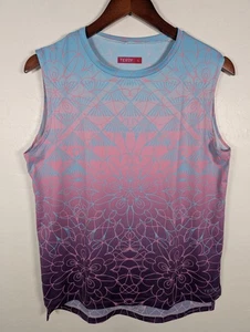 Terry Cycling Tank Top Womens Large Sleeveless Jersey TDF Floral - Picture 1 of 12