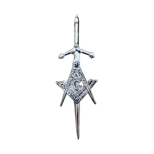 Brand New Masonic Sword Kilt Pin Accessory Kilts Chrome Finish Sporrans Hoses - Picture 1 of 7