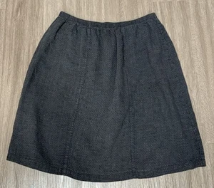 Flax Womens 100% Linen Skirt Sz L Elastic Waist Bohemian Boho Lagenlook Hippie - Picture 1 of 6